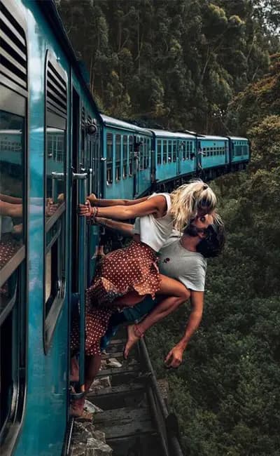Scenic Ella train ride through tea plantations in Sri Lanka